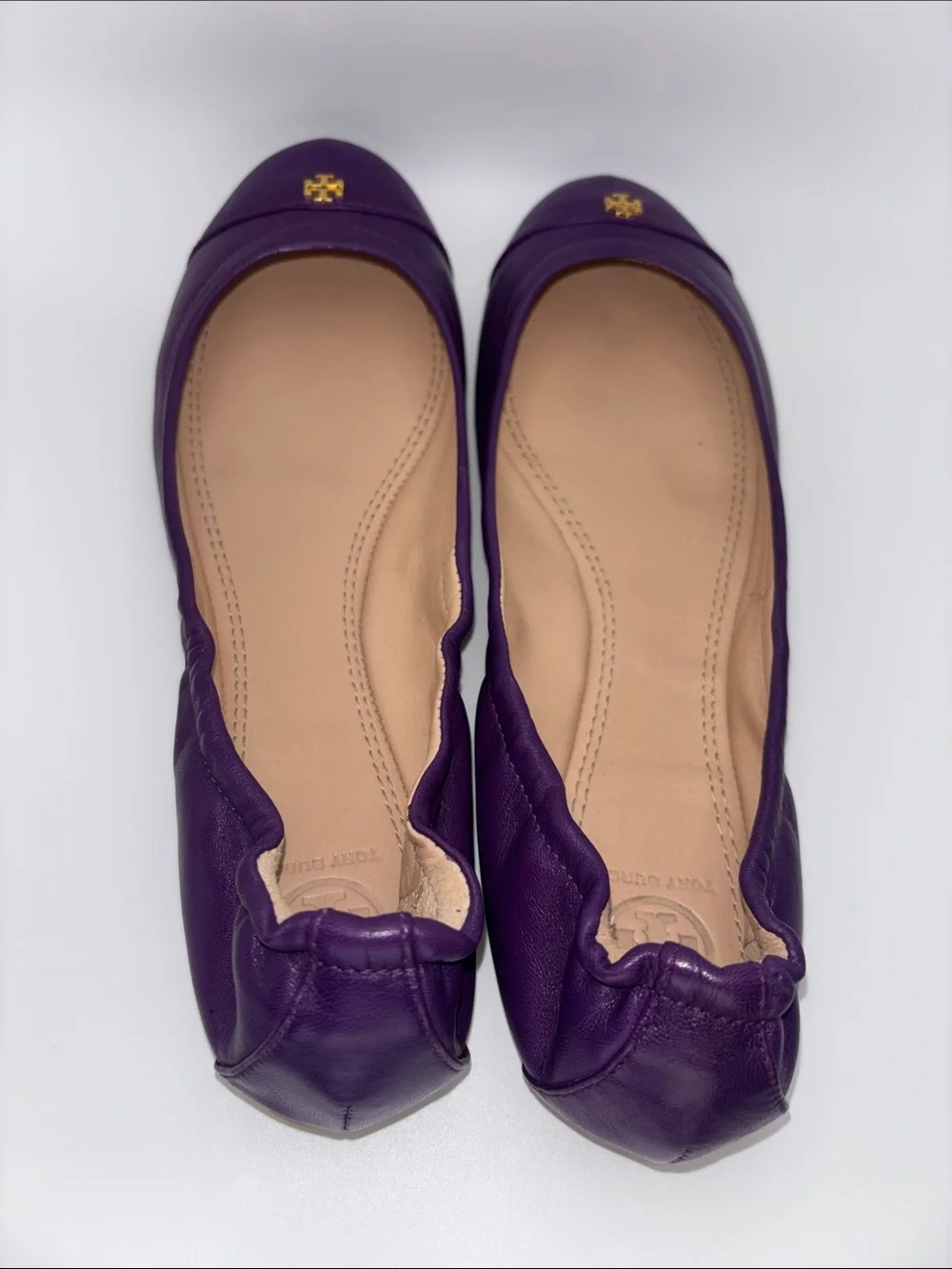 Tory Burch Violetta Leather Logo Ballet Flats